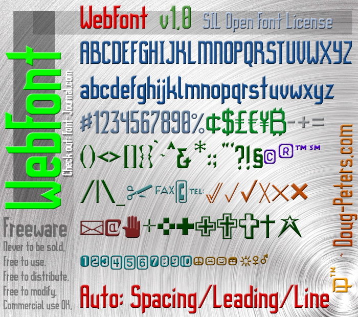 'WebFont' by Doug Peters is an SIL Open Font License Freeware Font for Public Use